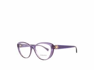NEW VERSACE women's ve3246 medusa cat-eye eyeglasses in transparent violet / cle